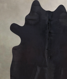 Solid Black Cowhide Rug #B8196