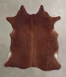Solid Brown Cowhide Rug #B8209