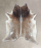 Grey with Beige Cowhide Rug #B8230