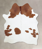 Brown and White Cowhide Rug #B8236