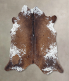 Salt and Pepper Brown Cowhide Rug #B8262