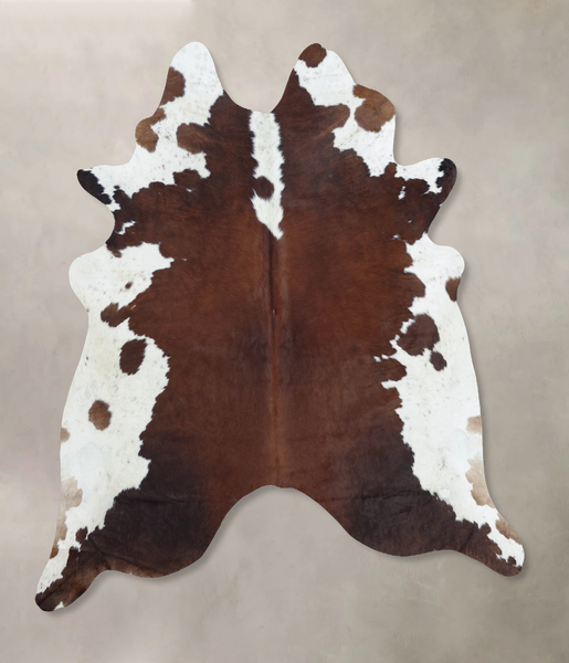 Chocolate and White Cowhide Rug #B8264