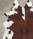 Chocolate and White Cowhide Rug #B8264