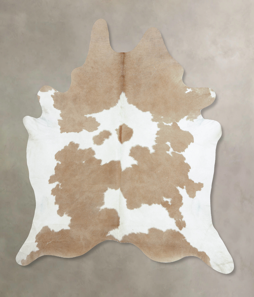 Beige and White Cowhide Rug #B8323