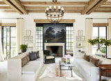Grey with Beige Cowhide Rug #B8338