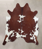 Brown and White Cowhide Rug #B8363