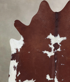 Brown and White Cowhide Rug #B8363