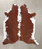 Brown and White Regular Cowhide Rug #B8403