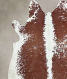Brown and White Cowhide Rug #B8404
