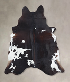 Chocolate and White Cowhide Rug #B8472