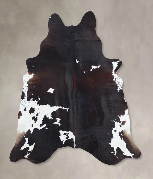 Chocolate and White Cowhide Rug #B8472