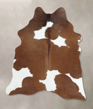 Brown and White Cowhide Rug #B8576