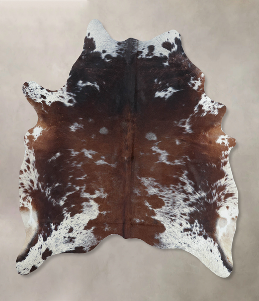 Chocolate and White Cowhide Rug #B8618