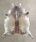 Salt and Pepper Brown Cowhide Rug #B8623