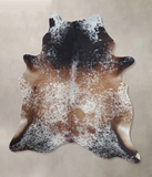 Salt and Pepper Brown Cowhide Rug #B8638