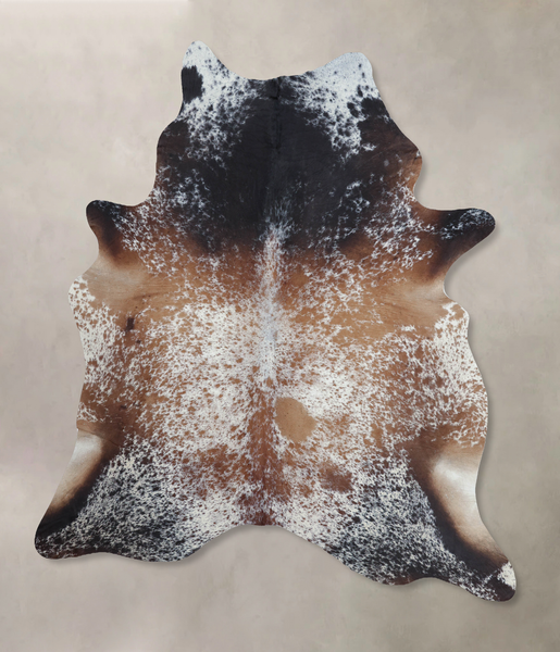 Salt and Pepper Brown Cowhide Rug #B8638