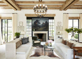 Grey with Beige Cowhide Rug #B8791