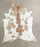 Beige and White Cowhide Rug #B8849