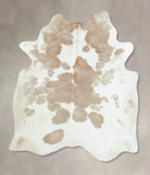 Beige and White Cowhide Rug #B8863
