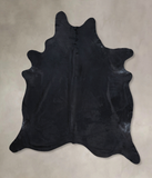 Solid Black Cowhide Rug #B9050