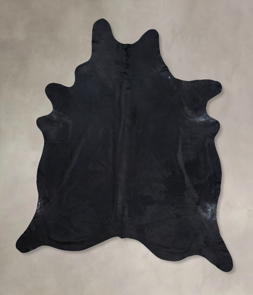 Solid Black Cowhide Rug #B9050