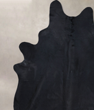Solid Black Cowhide Rug #B9050
