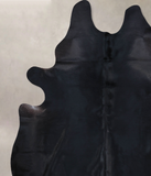 Solid Black Cowhide Rug #B9103