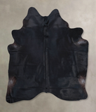 Solid Black Cowhide Rug #B9104