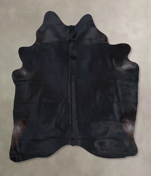 Solid Black Cowhide Rug #B9104