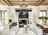 Grey with Beige Cowhide Rug #B9266