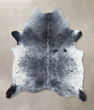 Salt and Pepper Black Cowhide Rug #B9272