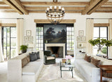 Grey with Beige Cowhide Rug #B9287