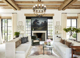 Grey with Beige Cowhide Rug #B9304