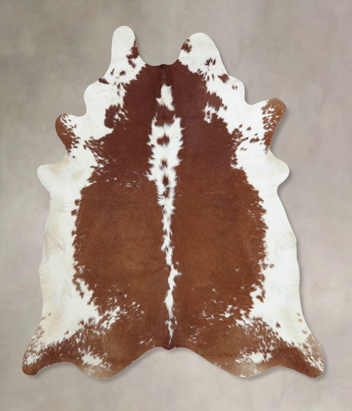 Brown and White Regular Cowhide Rug #B9349