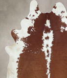 Brown and White Regular Cowhide Rug #B9349