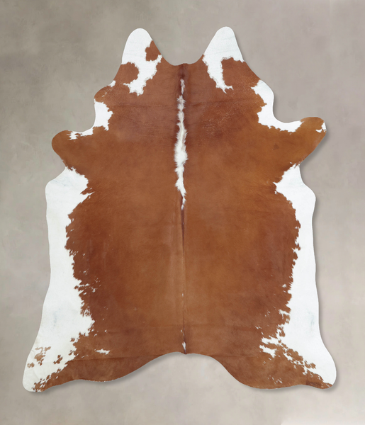 Brown and White Regular Cowhide Rug #B9362
