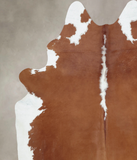 Brown and White Regular Cowhide Rug #B9362
