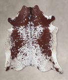 Brown and White Cowhide Rug #B9383