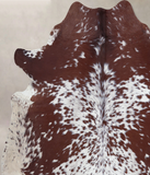 Brown and White Cowhide Rug #B9383