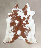Brown and White Cowhide Rug #B9388