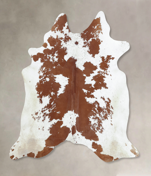 Brown and White Cowhide Rug #B9388