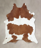 Brown and White Cowhide Rug #B9395