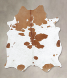 Brown and White Cowhide Rug #B9398