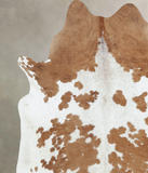 Brown and White Cowhide Rug #B9401