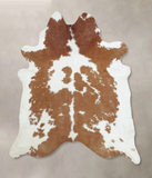 Brown and White Cowhide Rug #B9404
