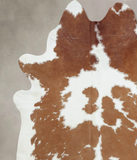 Brown and White Cowhide Rug #B9404