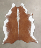 Brown and White Regular Cowhide Rug #B9431
