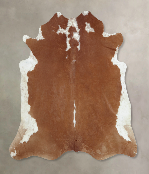 Brown and White Regular Cowhide Rug #B9433