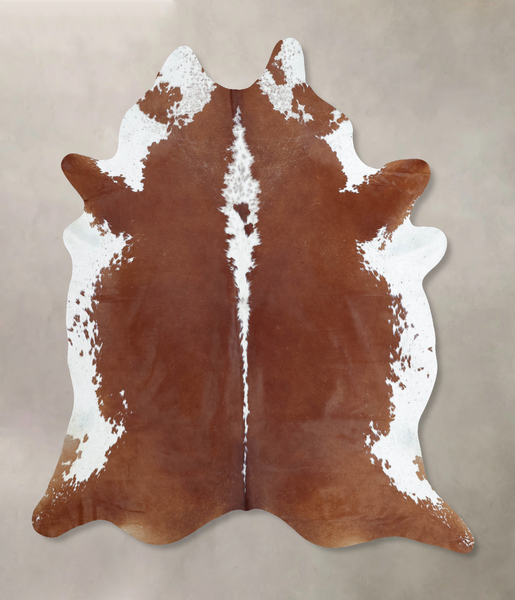 Brown and White Regular Cowhide Rug #B9434