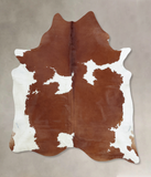 Brown and White Cowhide Rug #B9440
